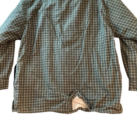 Y.U.M.A. Men’s Plaid Green Flannel Shirt Full Zip Thermal Lined Size XL - Picture 6 of 11